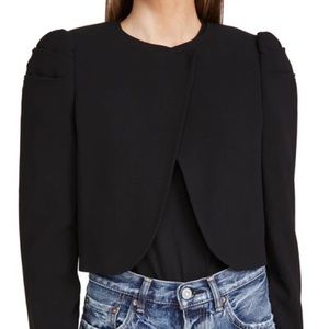 New! Alice + Olivia Addison Puff Sleeve Cropped Blazer